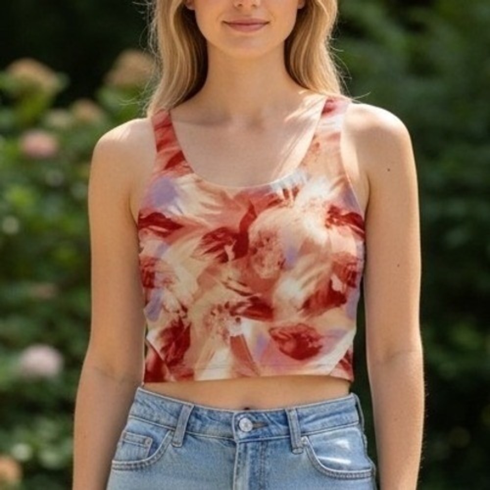 GAIAM Red and Cream‎ Sports Bra